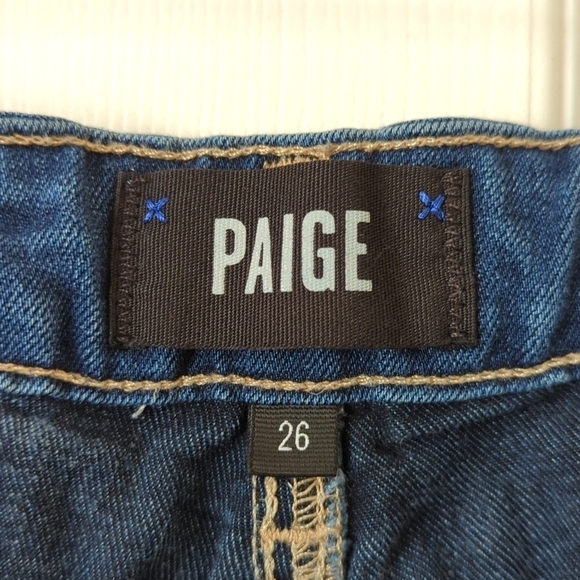Paige Hoxton Classic Mid Rise Medium Wash Ankle Cropped Skinny Jeans Blue 26 - Picture 8 of 14